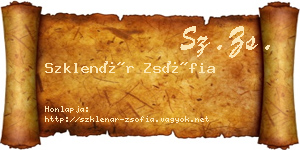 Szklenár Zsófia névjegykártya