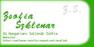 zsofia szklenar business card