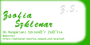 zsofia szklenar business card